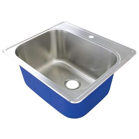 Transolid Meridian 25" Drop In Single Basin Stainless Steel Utility Sink Brushed Stainless